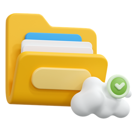 Secure cloud folder  3D Icon