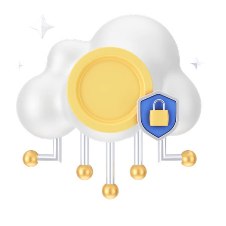 Secure Cloud Money  3D Icon