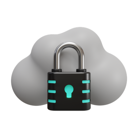 Secure Cloud Services  3D Icon