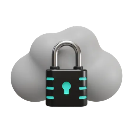 Secure Cloud Services  3D Icon