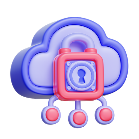 Secure Cloud Storage  3D Icon