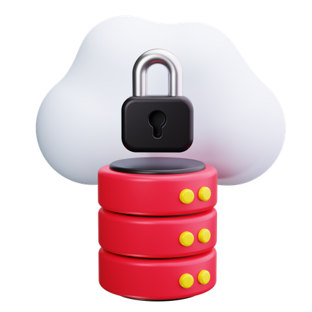 Secure Cloud Storage  3D Icon