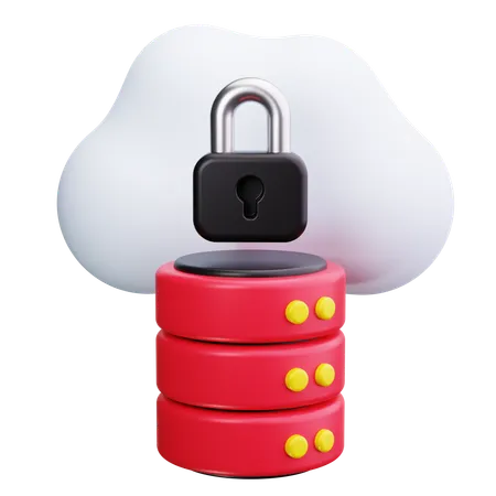 Secure Cloud Storage  3D Icon