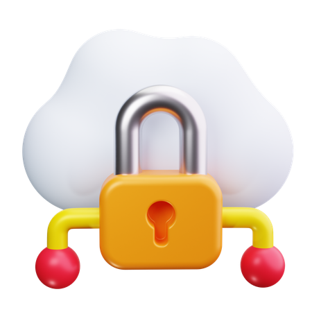 Secure Cloud Storage  3D Icon