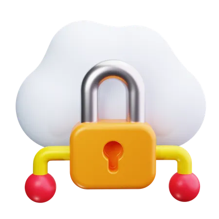 Secure Cloud Storage  3D Icon