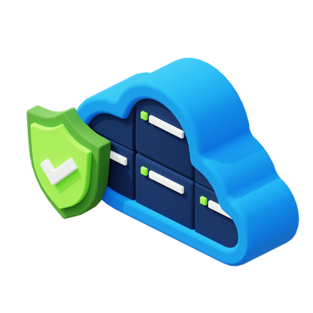 Secure Cloud Storage  3D Icon