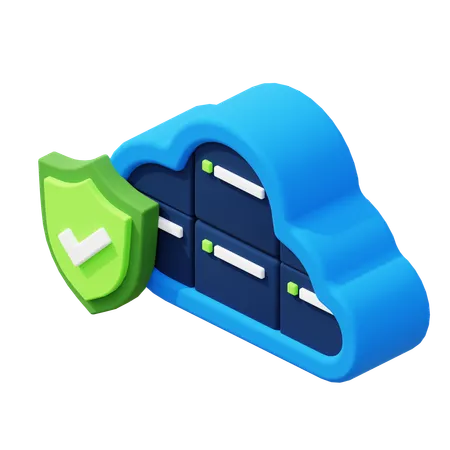 Secure Cloud Storage  3D Icon