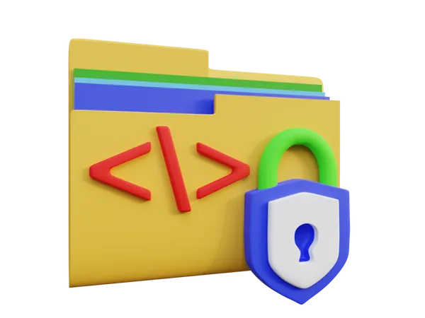 Secure Code  3D Icon