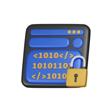 Secure Coding  3D Icon