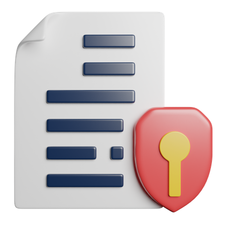 Secure Contract  3D Icon
