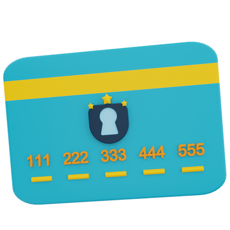 Secure credit card 3D Illustration