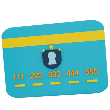 Secure credit card  3D Illustration