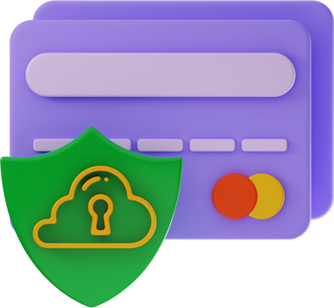 Secure Credit Card  3D Illustration