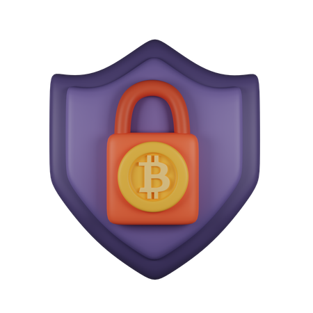 Secure Cryptocurrency  3D Illustration