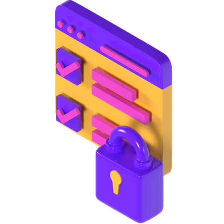 Secure Data  3D Icon