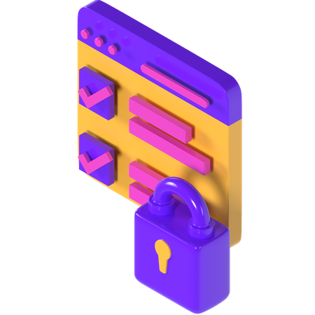 Secure Data  3D Illustration