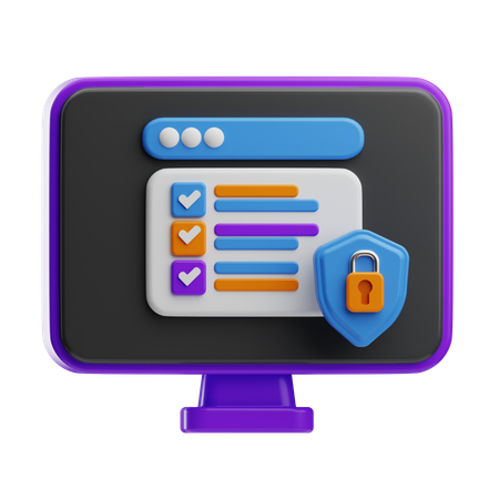 Secure Data Internet Security  3D Icon