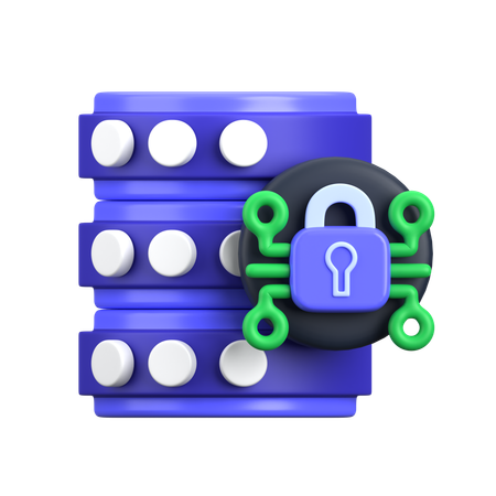 Secure Data Storage  3D Icon