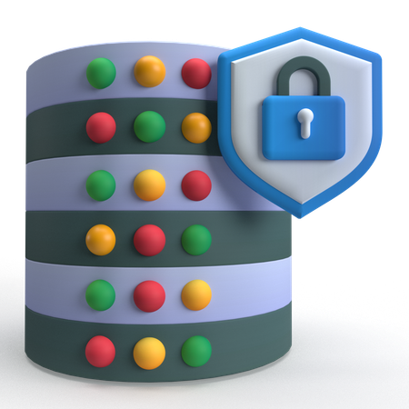 Secure Database  3D Icon