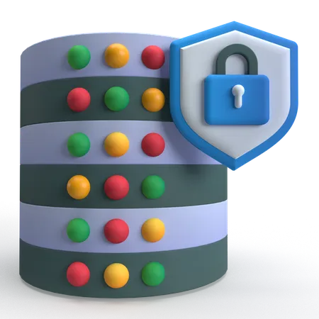 Secure Database  3D Icon