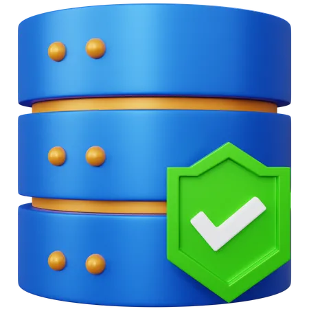 Secure Database  3D Icon