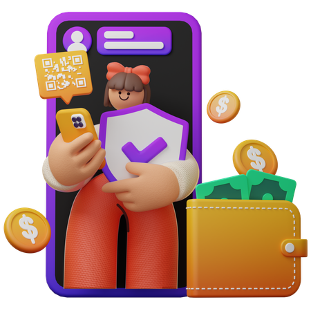 Secure Digital Payment  3D Illustration