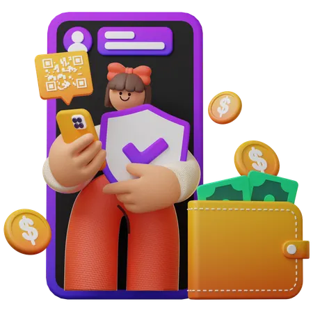 Secure Digital Payment  3D Illustration