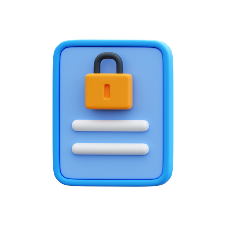 Secure Document  3D Icon