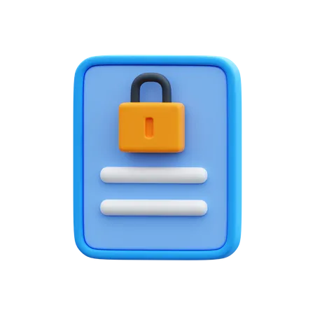 Secure Document  3D Icon