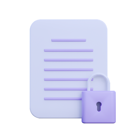 Secure Document  3D Icon