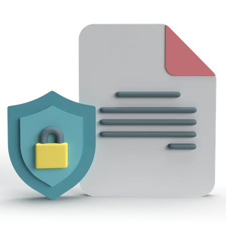 Secure Document  3D Icon