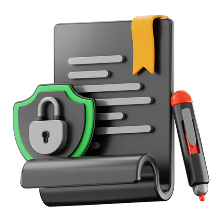 Secure Document  3D Icon