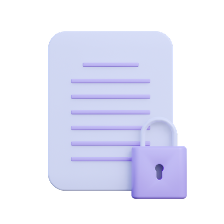 Secure Document  3D Icon