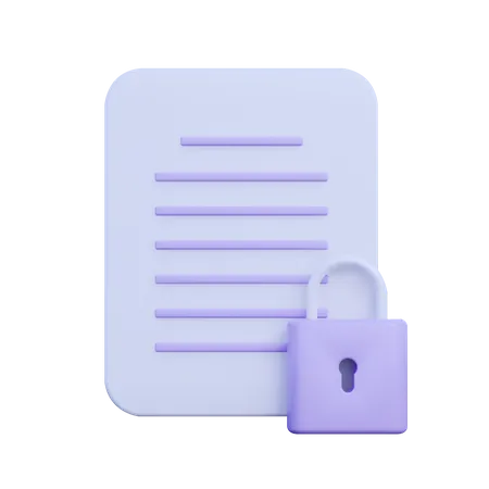 Secure Document  3D Icon