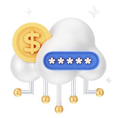 Secure Dollar Cloud  3D Icon