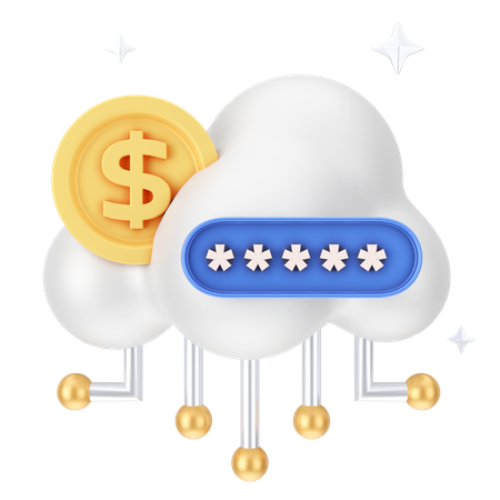 Secure Dollar Cloud 3D Icon