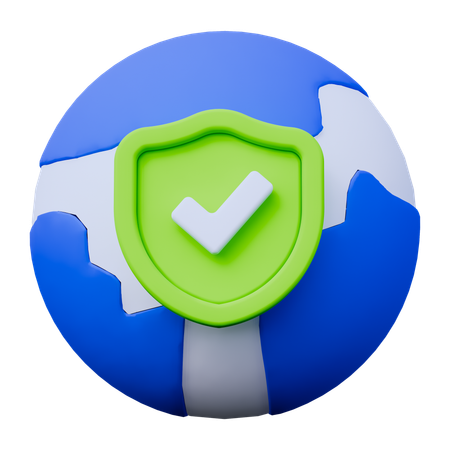 안전한 지구  3D Icon