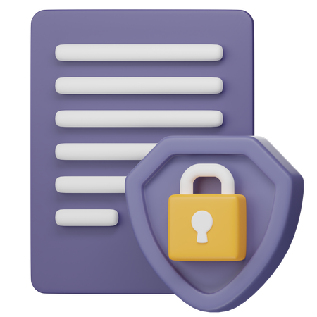 Secure File  3D Icon