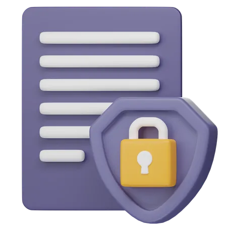 Secure File  3D Icon