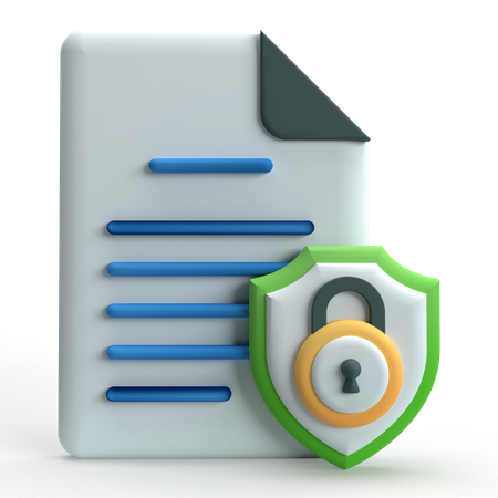 Secure File  3D Icon