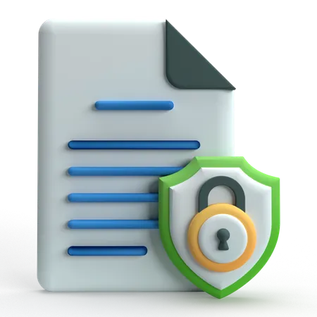 Secure File  3D Icon