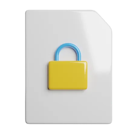 Secure File  3D Icon