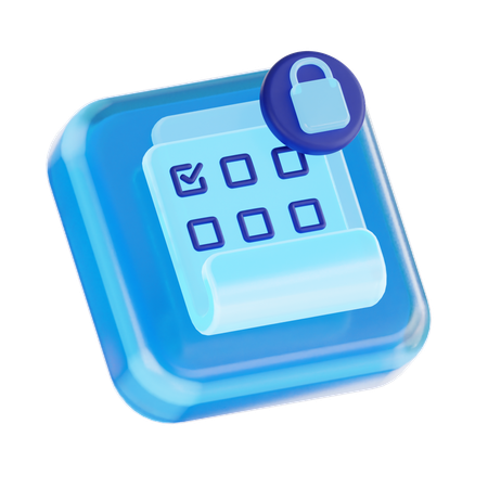 Secure File  3D Icon