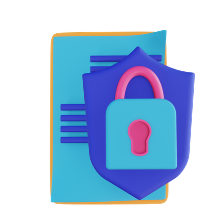 Secure File  3D Illustration