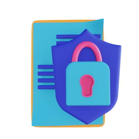 Secure File  3D Illustration