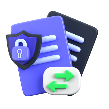 Secure File Transfer  3D Icon