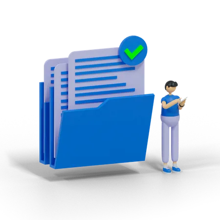 Secure Files  3D Illustration