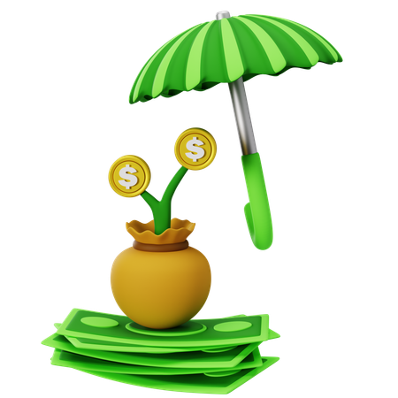 Secure Financial Growth Under Protection  3D Icon