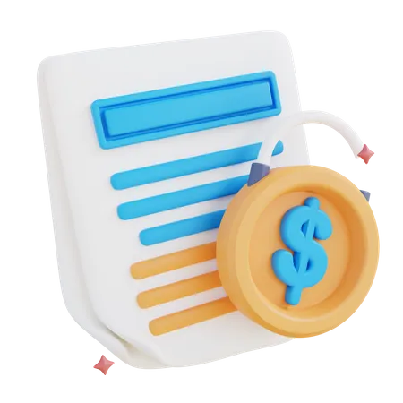 Secure Financial Report  3D Icon