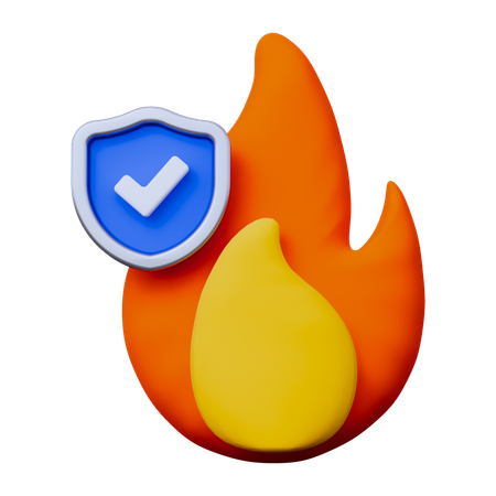 안전한 화재  3D Icon